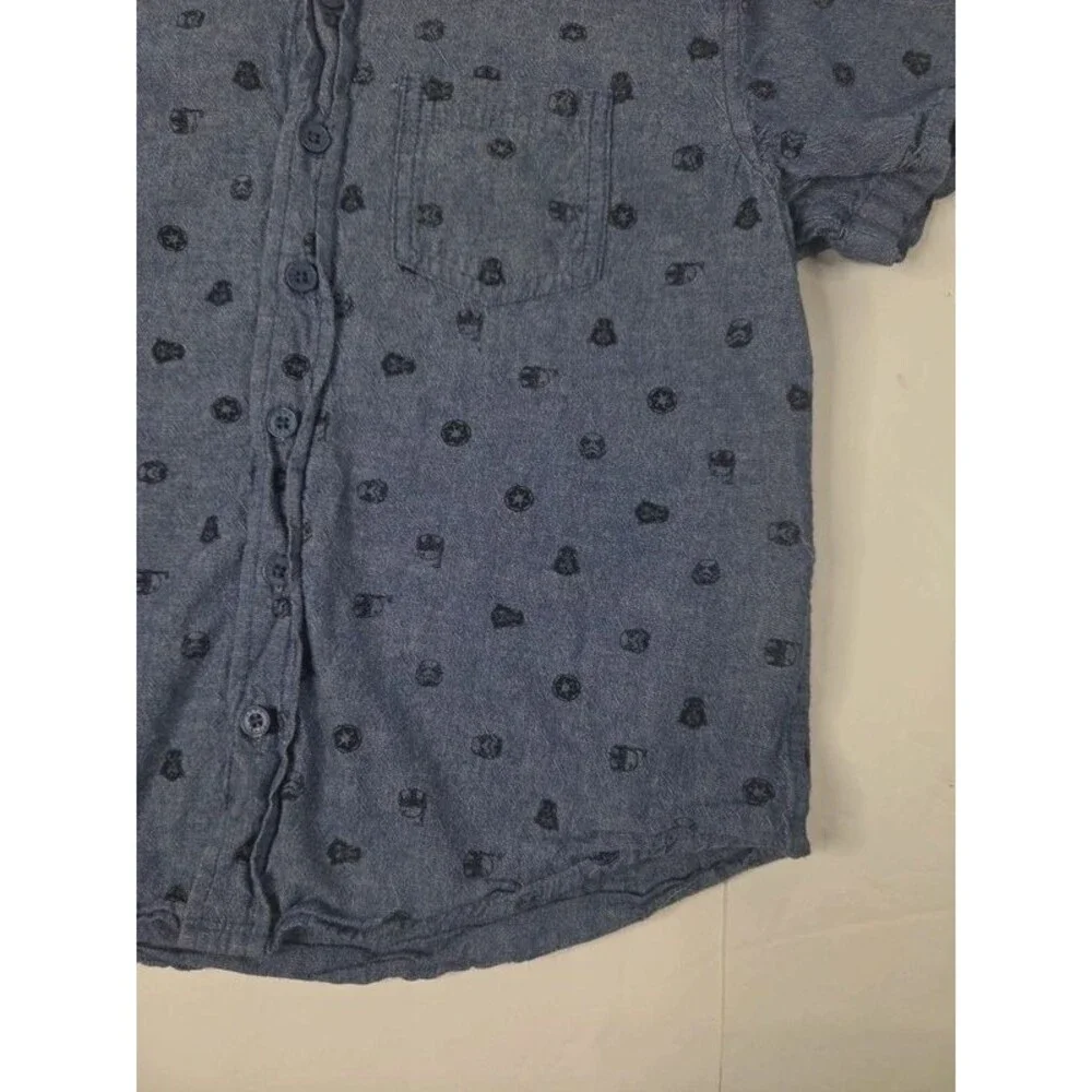 Boys Star Wars Button Down Pocket Tee Short Sleeves Small